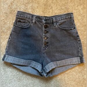 BDG Black Washed High-Waisted Denim Shorts